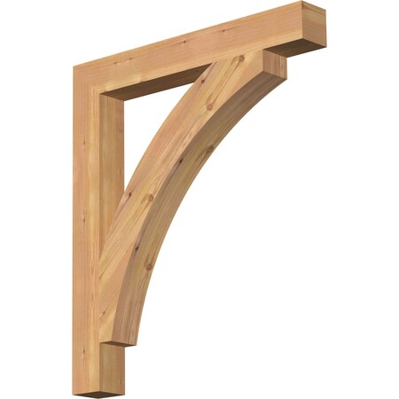 Ekena Millwork Thorton Block Smooth Bracket, Western Red Cedar, 3 1/2"W x 28"D x 32"H BKT04X28X32THR05SWR
